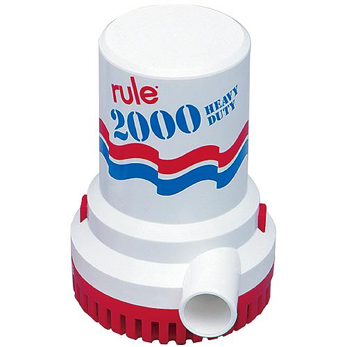 Rule 2000GPH High Capacity Bilge Pump UL Listed With 6' Leads, 12V